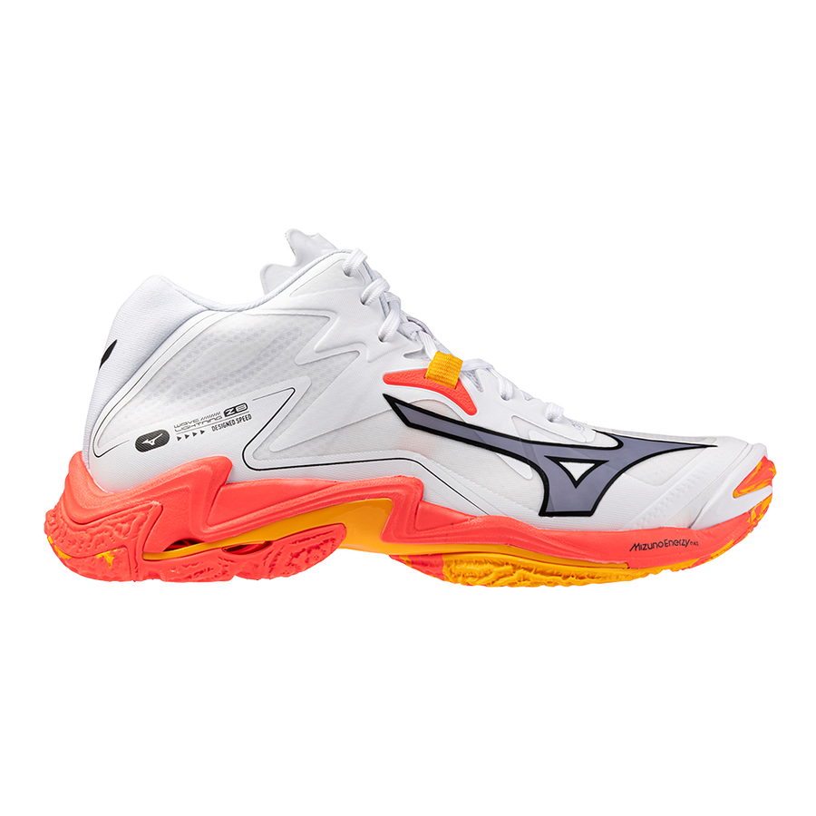 Mizuno WAVE LIGHTNING Z8 MID White/Fiery Coral 2/Citrus
